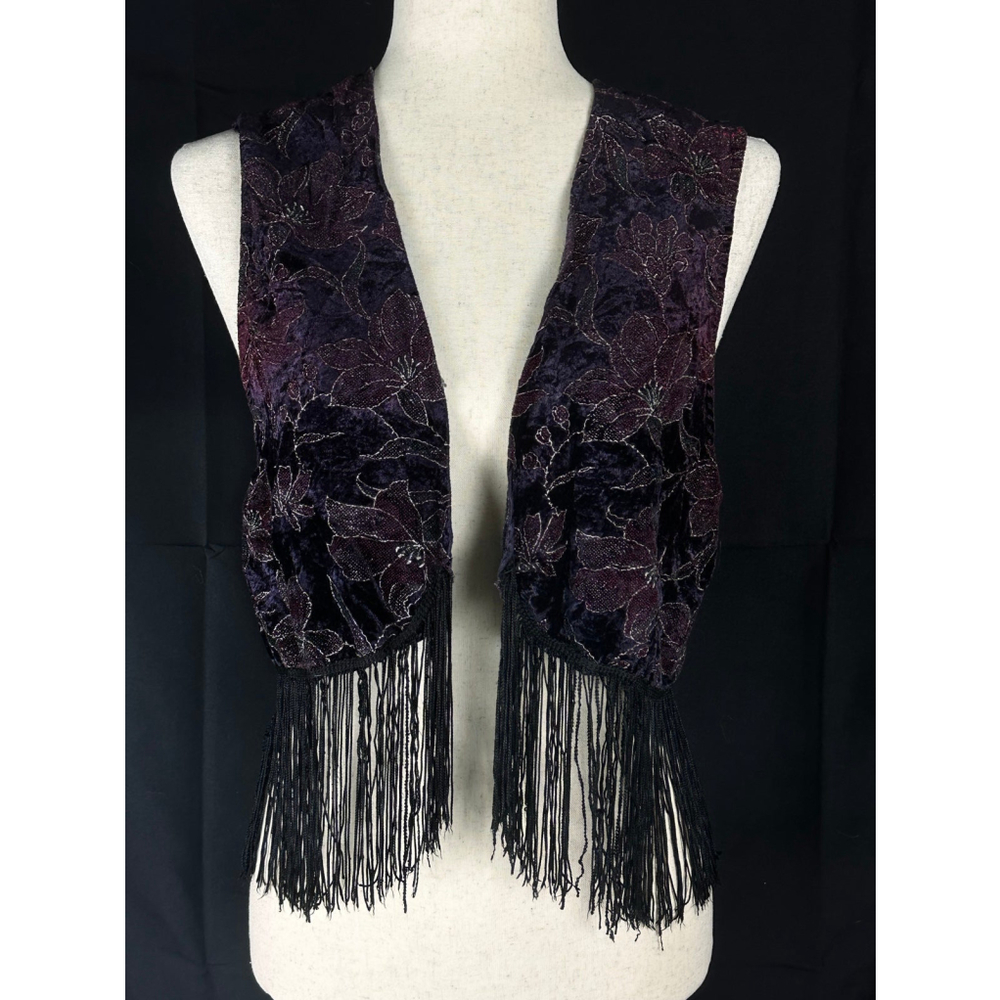 Gorgeous vintage velvet fringe vest